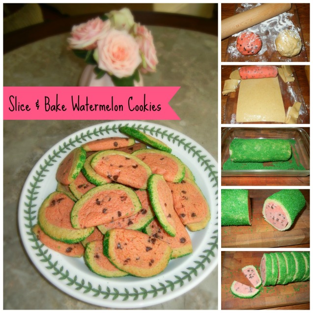 Slice and Bake Watermelon Cookies